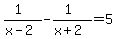 (1)/(x-2)-(1)/(x+2)=5