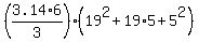 (3.14*6/3)(19^2+19*5+5^2)