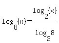 log%288%2C%28x%29%29=log%282%2C%28x%29%29%2Flog%282%2C8%29