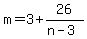 m=3%2B26%2F%28n-3%29