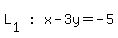 matrix%281%2C3%2CL%5B1%5D%2C+%22%3A%22%2C+x-3y=-5%29